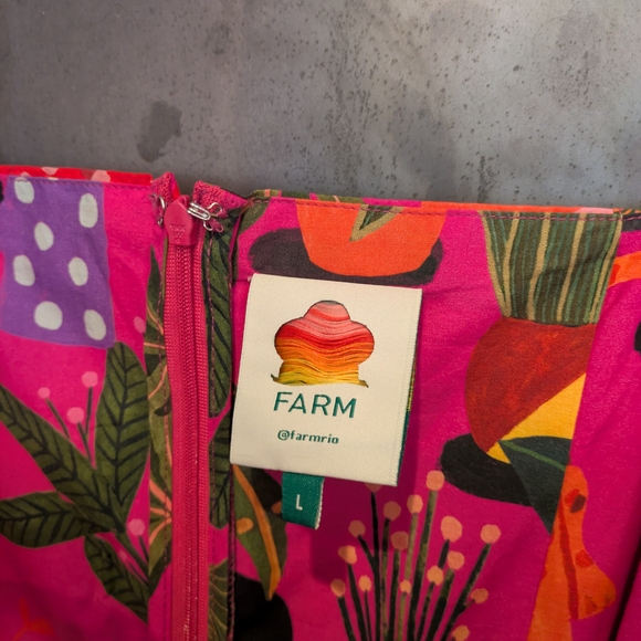 Farm Rio PINK POP LEOPARDS MIXED MIDI DRESS - Picture 8 of 9